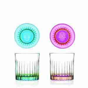 Juego de 6 vasos de cóctel Pedro & Rosa con base de diseño colorido para fiestas - Product Image 1