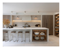 Armoires de cuisine en aluminium blanc perle vintage de style européen, modulaires, prêtes à assembler