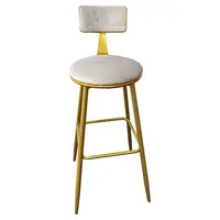 Sayaç yüksek tabure Bar sandalyesi ile geri altın Metal kadife Bar tabureleri mutfak
