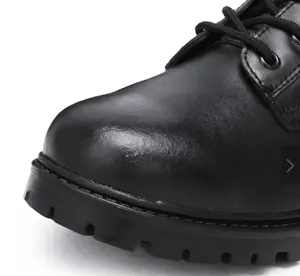 Chaussures pour hommes urbains en cuir noir Office & Career Logo personnalisé acceptable