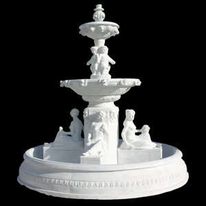 Fontaine en marbre beige <span class=keywords><strong>de</strong></span> style romain, bassin sculpté, grande fontaine d'extérieur pour <span class=keywords><strong>jardin</strong></span>, décoration <span class=keywords><strong>de</strong></span> cour, écologique <span class=keywords><strong>et</strong></span> durable - Product Image 1