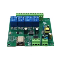 Módulo de Relé de Cuatro Canales ESP32 I2C para Desarrollo Secundario con Kit de Placa de Desarrollo ESP-12F, Fuente de Alimentación CA/CC, Sistema Operativo Linux
