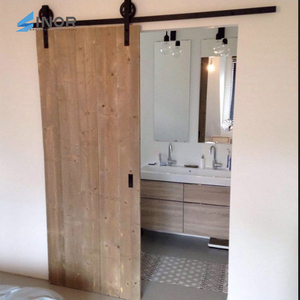 Sistema de Puerta Corredera Silenciosa que No Disturbe el Descanso Familiar, Ambiente de Vida Confortable, Puerta de Granero de Madera Premium para Dormitorio - Product Image 2