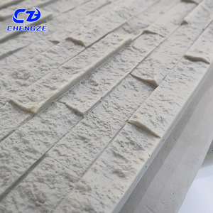 Cze קל משקל pu אבן צד כפול חומר צמנט לבן חלול 3d pu אבן קיר עבור קישוט קיר - Product Image 3