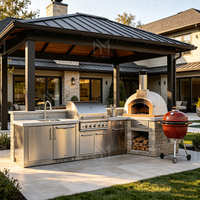 Cuisine extérieure intégrée de luxe, armoire de cuisine BBQ sur mesure pour hôtel, villa, patio, armoire extérieure, directement de l'usine