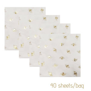 مناديل ورقية بيضاء ناعمة للاستخدام مرة واحدة من أنيو بتصميم نحلة ذهبية لطيفة، 40 قطعة، مناديل عشاء للاستخدام المنزلي وحفلات أعياد الميلاد - Product Image 5