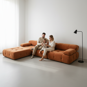 Canapé d'angle modulaire compressé sous vide en mousse et tissu, structure de compression, personnalisable, pour salon, style contemporain - Product Image 3