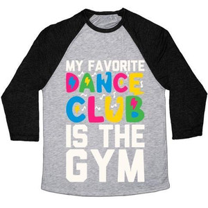 Mi club de baile favorito es el gimnasio, camiseta de béisbol unisex de mezcla triple. - Product Image 5