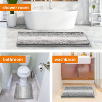Vente en gros de tapis de salle de bain en microfibre à séchage rapide tapis de bain en chenille absorbant l'eau douce ensembles de tapis de bain 3 pièces