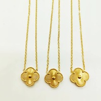 Vente en gros, pendentif polyvalent en or 18 carats à cinq feuilles, trèfle à quatre feuilles, collier en acier inoxydable pour femmes, pendentifs et breloques à la mode