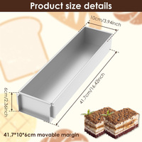 Moule à gâteau rectangulaire antiadhésif pour tiramisu, moule à tiramisu et cheesecake, moule à mousse au chocolat, moule à gâteau tiramisu cheesecake