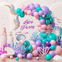 Décorations d'arche de ballons pour fête sirène avec ballons queue de sirène pour anniversaire, fête sous la mer, décorations de baby shower