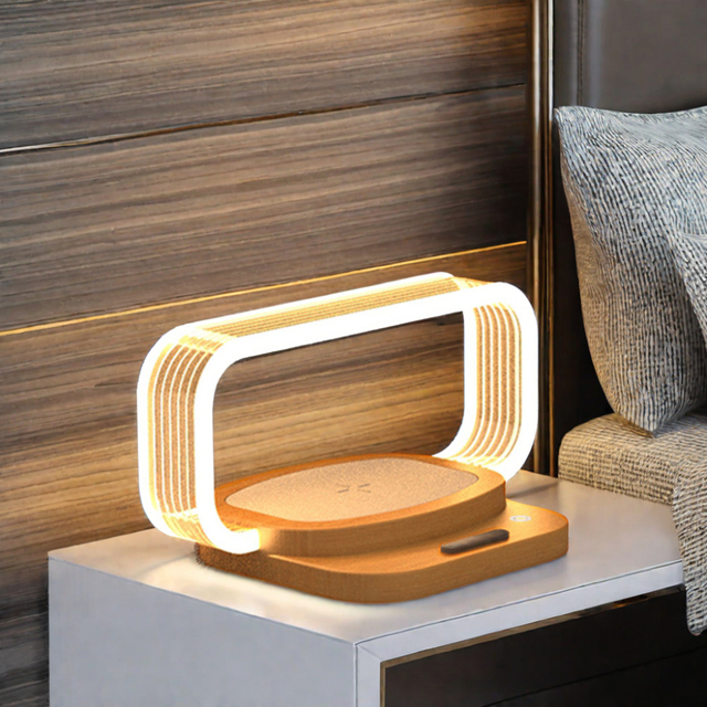 Innovative 10W Wireless Charger LED Table Lamp with Touch Control ABS Body Mini Size Mobile Phone Holder for Bedroom Use
