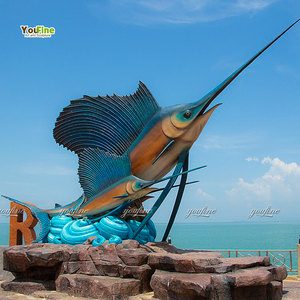 تمثال سمكة المارلين الزرقاء البرونزي بالحجم الطبيعي للديكور الخارجي وتزيين الفنادق للبيع - Product Image 2