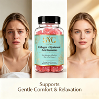 Gummies de bien-être SYC BIO au collagène et à l'acide hyaluronique, 60 gummies, 120g, marque privée, OEM, ODM, prix d'usine, vente en gros