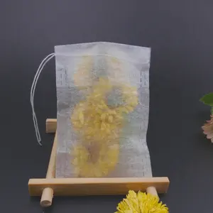 Calor sello té de papel de bolsa de fibra de maíz con cadena de té bolsas de filtro