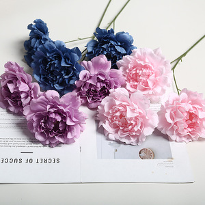 Flores Artificiales de Peonía Lichao, 3 Cabezas, Flor de Seda, Decoración para Bodas y Hogar, Accesorios para Exteriores - Product Image 4