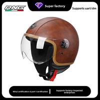 [Personnalisé] Casque de moto transfrontalier, casque de conduite pour véhicule électrique, casque demi-coque Prince Rétro unisexe, visière transparente personnalisée