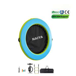 Radeau d'eau <span class=keywords><strong>gonflable</strong></span> rond de tapis de cercle flottant résistant avec la maille pour des parties de <span class=keywords><strong>piscine</strong></span> d'été - Product Image 6