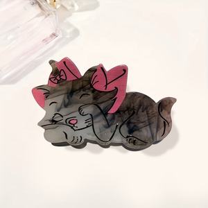 Pinces à cheveux en forme d'animaux de dessin animé personnalisées pour l'été, avec carte de présentation noire, en acétate, 6 cm environ, accessoires de mode quotidiens pour femmes - Product Image 4