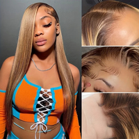 Perruque Lace Front Wig Deep Wave cheveux humains en surbrillance perruques Full Lace perruques bouclées transparentes pour femme noire longue vente en gros