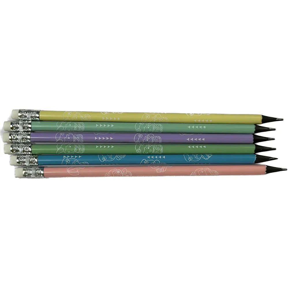 HB 2B ดินสอสีดำที่มีโลโก้ยางที่กำหนดเองสีพาสเทล Macaron อินเทรนด์ Macaron สีพาสเทลอินเทรนด์