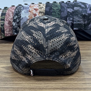 Casquettes de golf imperméables en gros, 5 panneaux, motif camouflage tigre, casquettes snapback perforées respirantes pour hommes - Product Image 4