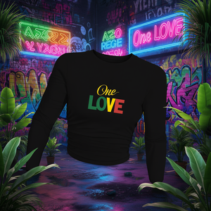 Camiseta de Manga Larga de Punto para Mujer con Estampado de Reggae One Love, Estilo Y2K, Cuello Redondo, Manga Larga, Mezcla de Spandex y Poliéster, para Todas las Temporadas - Product Image 2