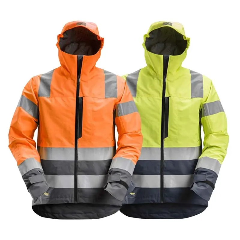 Blouson bombardier de récupération rembourré de qualité supérieure Veste imperméable réfléchissante haute visibilité Classe 3