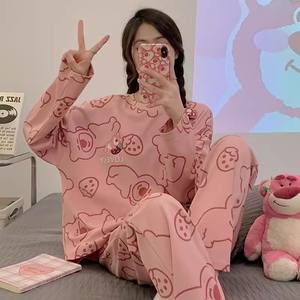 Nuovo pigiama da <span class=keywords><strong>donna</strong></span> <span class=keywords><strong>Homewear</strong></span> completo da <span class=keywords><strong>donna</strong></span> primavera e autunno modelli a maniche lunghe autunno e inverno abbigliamento per la casa abito largo di grandi dimensioni - Product Image 6