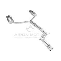Système d'échappement électronique à soupapes central-arrière en acier inoxydable de 1,5 mm d'épaisseur, poli miroir, double sortie quadruple, parfaitement compatible avec Audi S4/S5 3.0T