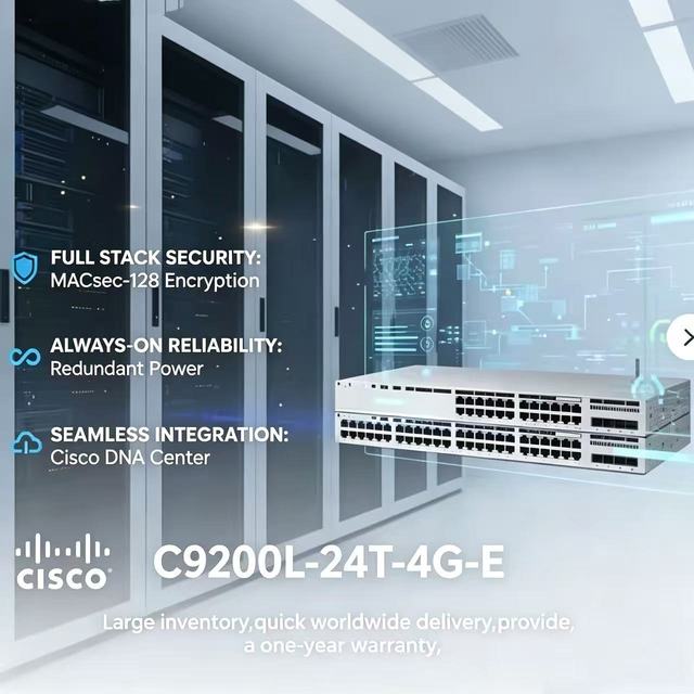 C9200L-24T-4G-E Cisco Catalyst 9200 Series 24 Port Data 4x1G Uplink Network Switch