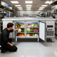 Équipement de réfrigération commerciale, refroidissement direct, réfrigérateur et congélateur commercial pour restaurant, sous le comptoir pour la cuisine