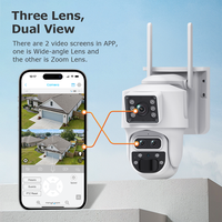 6MP 15X Three Lens Panoramic PTZ Camera Solar Battery Powered PIR WiFi Two-Way Audio Night Vision CMOS Outdoor IP Home Security
