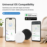 Traceur GPS intelligent certifié MFi et Google Find My, double système de localisation, dispositif anti-perte pour iOS, Android et animaux de compagnie