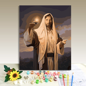 Kit de Pintura por Números para Adultos, Tema Jesús, Lienzo de 40x50cm, Manualidades, Decoración del Hogar - Product Image 1