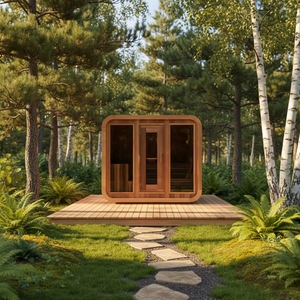 Sauna portátil cuadrada para exteriores para 2 a 6 personas con cedro rojo canadiense - Product Image 3
