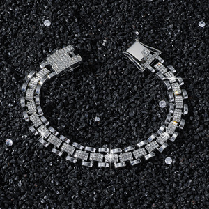 Hot Selling Popular Design Alloy Gold Silver Plated Geometric Bracelet Hiphop <b>Men</b> Chain Bracelets Fashion Jewelry Wholesale - Product Image 2