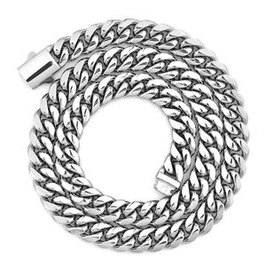 Chaîne cubaine en acier inoxydable, bijoux hip-hop urbains pour hommes, chaîne maille cubaine Miami en or 18 carats - Product Image 5