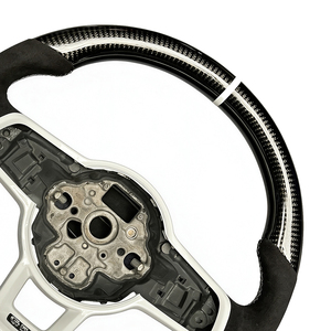 Volant en fibre de carbone véritable pour Golf 7 MK7 R 2012-2016, conception personnalisée, exigences de mise à niveau, fibre de carbone authentique - Product Image 3
