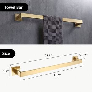 Porte-serviettes mural de style américain pour salle de bain, toilettes, cuisine, barre de suspension pour serviettes de toilette - Product Image 3