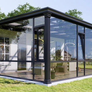 Sunroom en forma de <span class=keywords><strong>L</strong></span> Triple laminado templado <span class=keywords><strong>Solarium</strong></span> Aluminio Sunroom Glass House Sunroom - Product Image 1