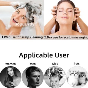 Brosse de massage du cuir chevelu en silicone avec logo personnalisé, brosse à shampooing, masseur du cuir chevelu, brosse de lavage des cheveux, brosse de massage portable pour le cuir chevelu - Product Image 4