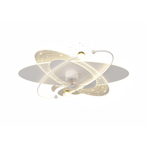 Ventilateur de plafond moderne de luxe à LED avec lumière étoilée, 5 pales, corps en verre, moteur CC/CA, garantie 10 ans pour chambre à coucher et salon - Product Image 6