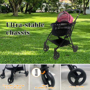 Cochecito para Perros JXB Económico, Plegable, con Cubierta para Lluvia y Canasta de Almacenamiento, Cabina Ventilada para Perros Pequeños y Medianos, Gatos - Product Image 5