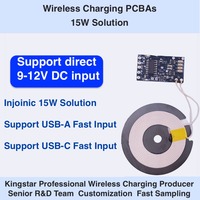 Placa Transmisora Inalámbrica Personalizada de 15W con Estándar Qi para Cargador de Coche y Banco de Energía, Fabricante OEM