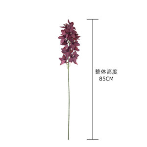 Flores de orquídea artificiales Yingqiantan en jarrón color verde azulado para decoraciones de bodas y manualidades para el hogar estilo INS. - Product Image 4