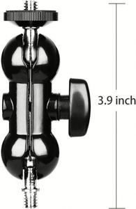 Support de caméra professionnel en aluminium avec rotule, bras à friction magique et pince crabe noire pour DSLR/flash LED/lumière vidéo LCD - Product Image 3
