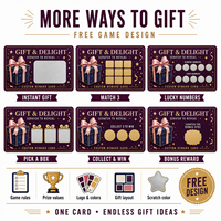 Cartes de révélation de prix personnalisées en feuille d'or, coupons cadeaux personnalisés pour la fidélisation des clients de boutiques, cadeaux promotionnels de fin d'année