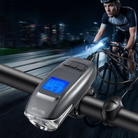 Lampe de vélo LED multifonctionnelle rechargeable par USB avec compteur de code, récepteur de données, klaxon et compteur de vitesse - Étanche IPX4, 4 modes